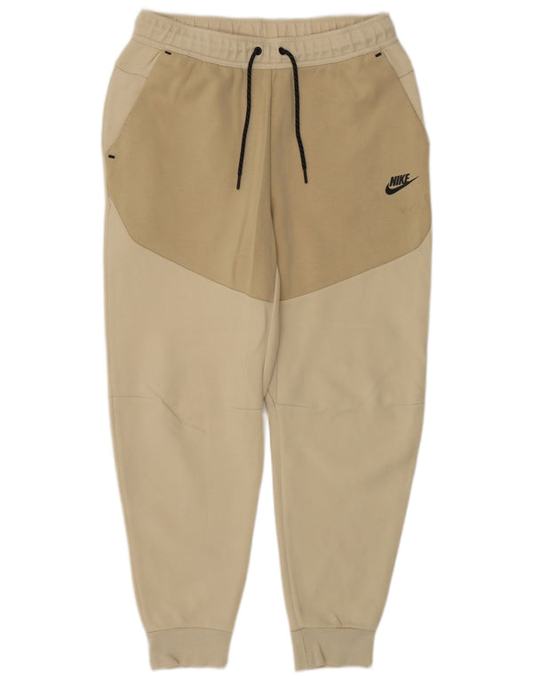 NIKE Mens Tracksuit Trousers Joggers Medium  Beige Colourblock Cotton