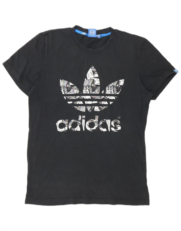 Ανδρικό γραφικό T-Shirt Adidas Top Μεσαίο μαύρο βαμβακερό
