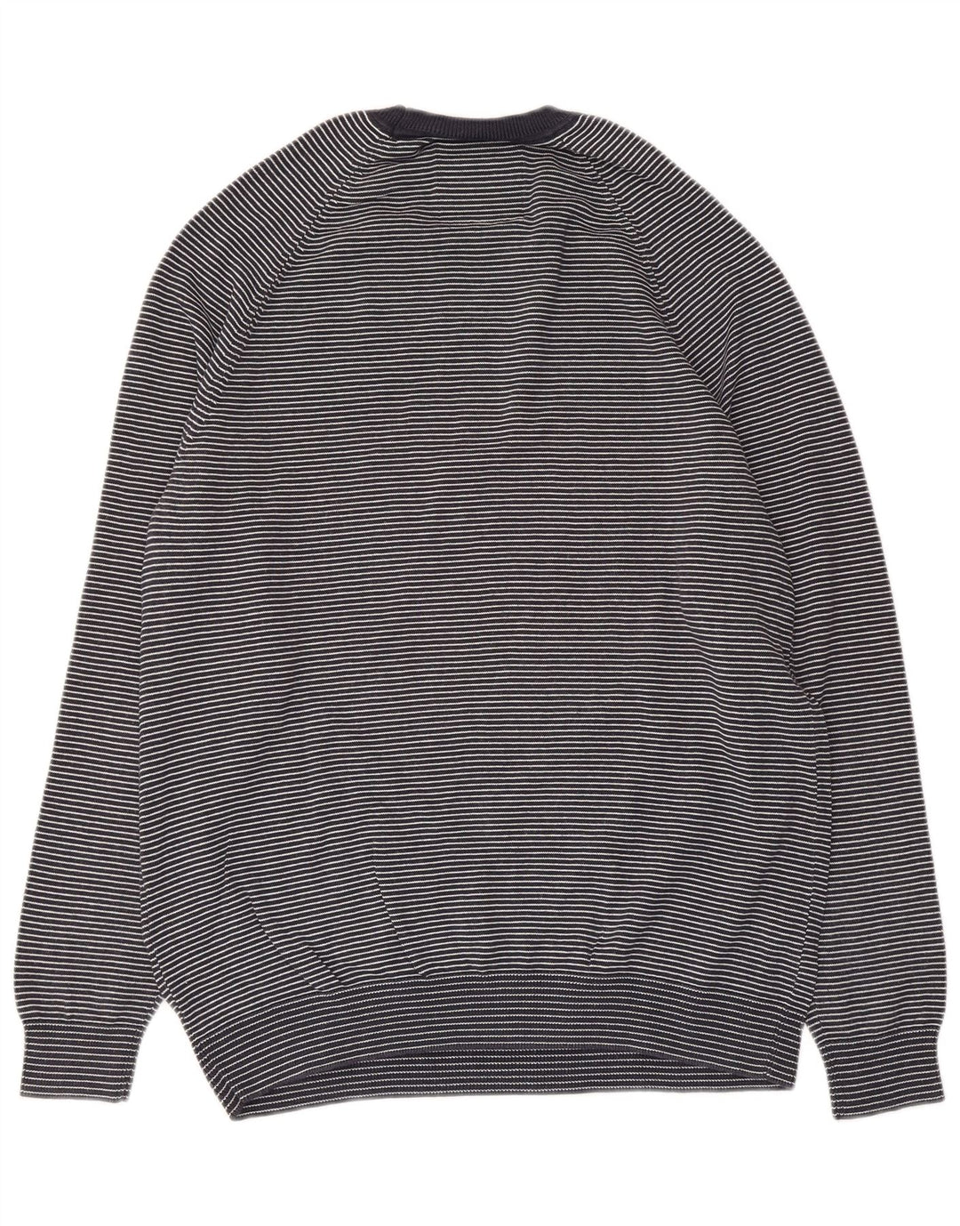 Superdry Ανδρικό πουλόβερ με λαιμόκοψη μεγάλου μπλε ριγέ βαμβακερό