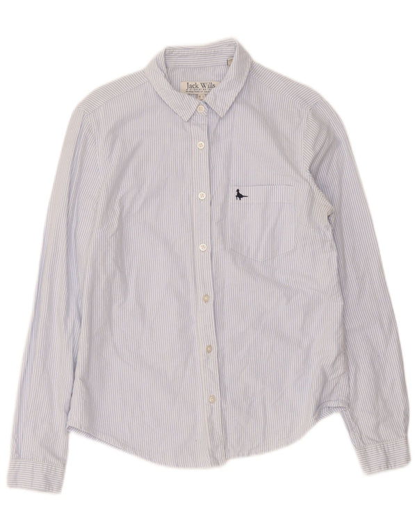 Jack Wills Γυναικείο πουκάμισο UK 8 Small Blue Pinstripe Βαμβακερό