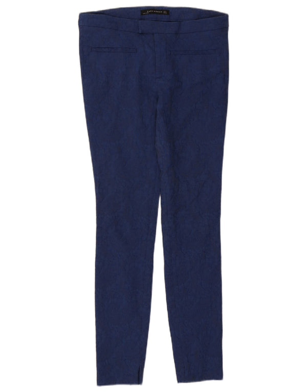 Zara Γυναικείο Skinny Casual Παντελόνι Small W26 L28 Blue Paisley