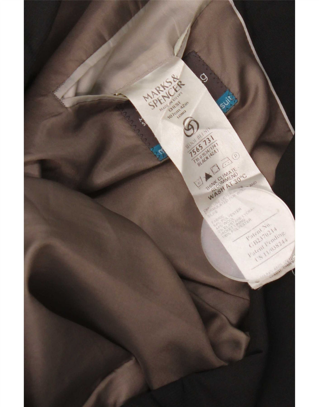 Marks & Spencer Ανδρικό μπουφάν blazer UK 42 μεγάλο μαύρο πολυεστέρα