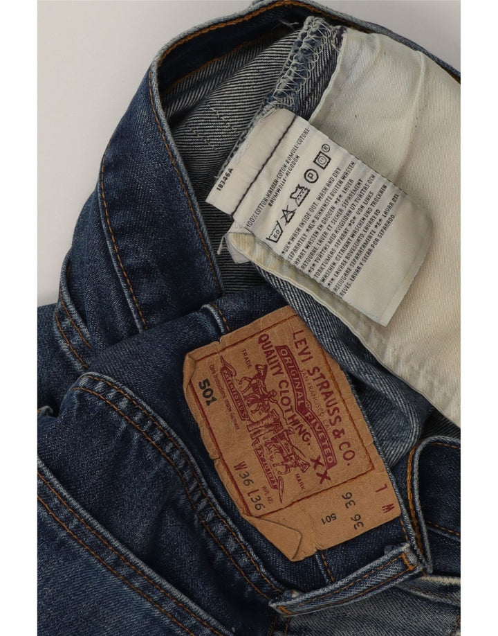 LEVI'S Womens 501 Distressed τζιν σορτς W36 XL μπλε βαμβακερό