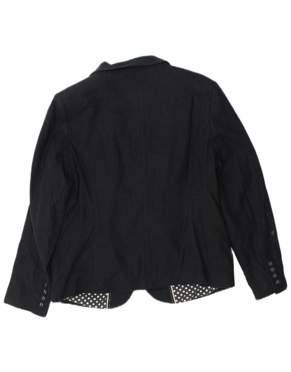 Marks & Spencer Γυναικείο σακάκι blazer UK 16 Large Grey Len με 3 κουμπιά