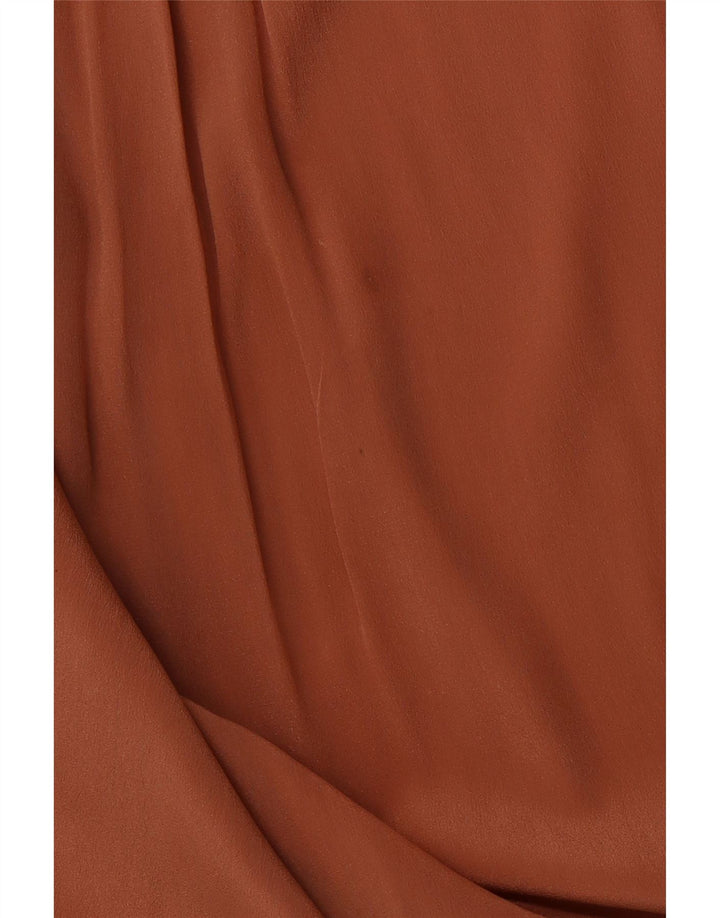 VINTAGE Γυναικείο μακρυμάνικο πουκάμισο μπλούζα IT 46 μεγάλο καφέ