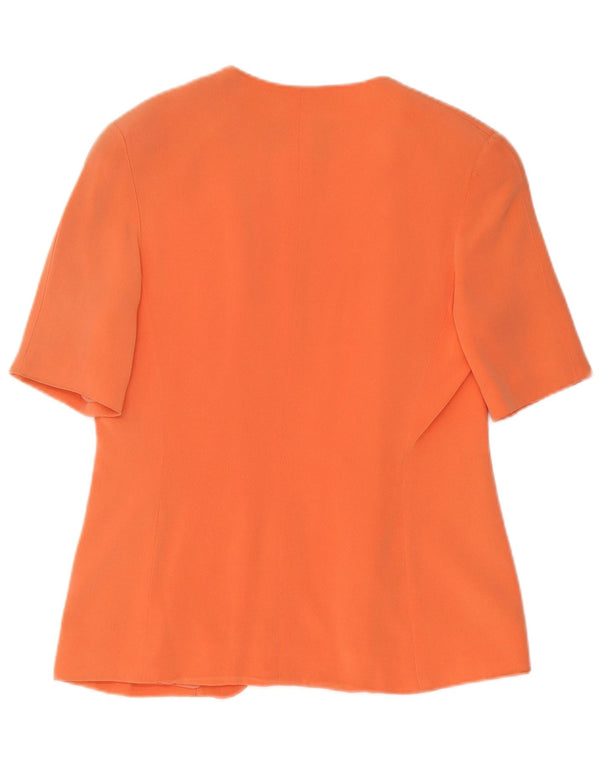 Genny Γυναικεία κοντομάνικη ζακέτα Top US 10 Large Orange Acetate