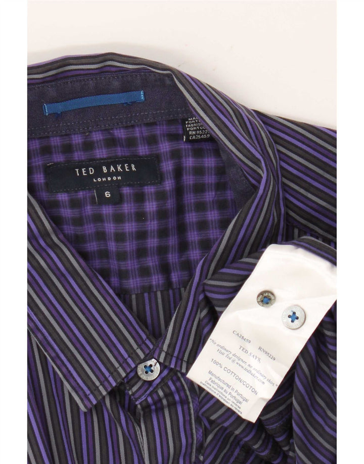 Ανδρικό πουκάμισο Ted Baker Νούμερο 6 2XL Μωβ ριγέ βαμβακερό