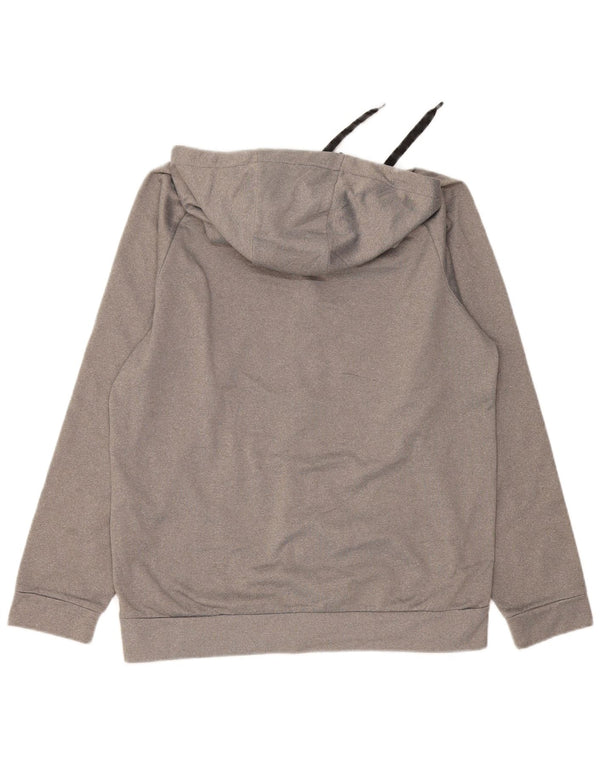 Ανδρικό πουλόβερ NIKE με φερμουάρ Dri Fit με κουκούλα μεσαίου γκρι πολυεστέρα