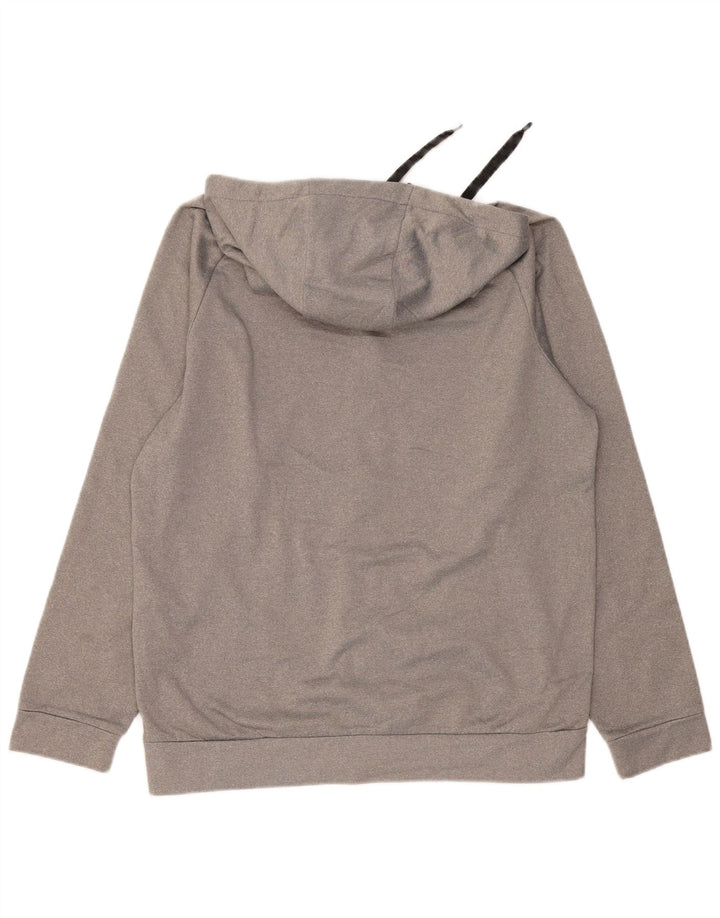 Ανδρικό πουλόβερ NIKE με φερμουάρ Dri Fit με κουκούλα μεσαίου γκρι πολυεστέρα