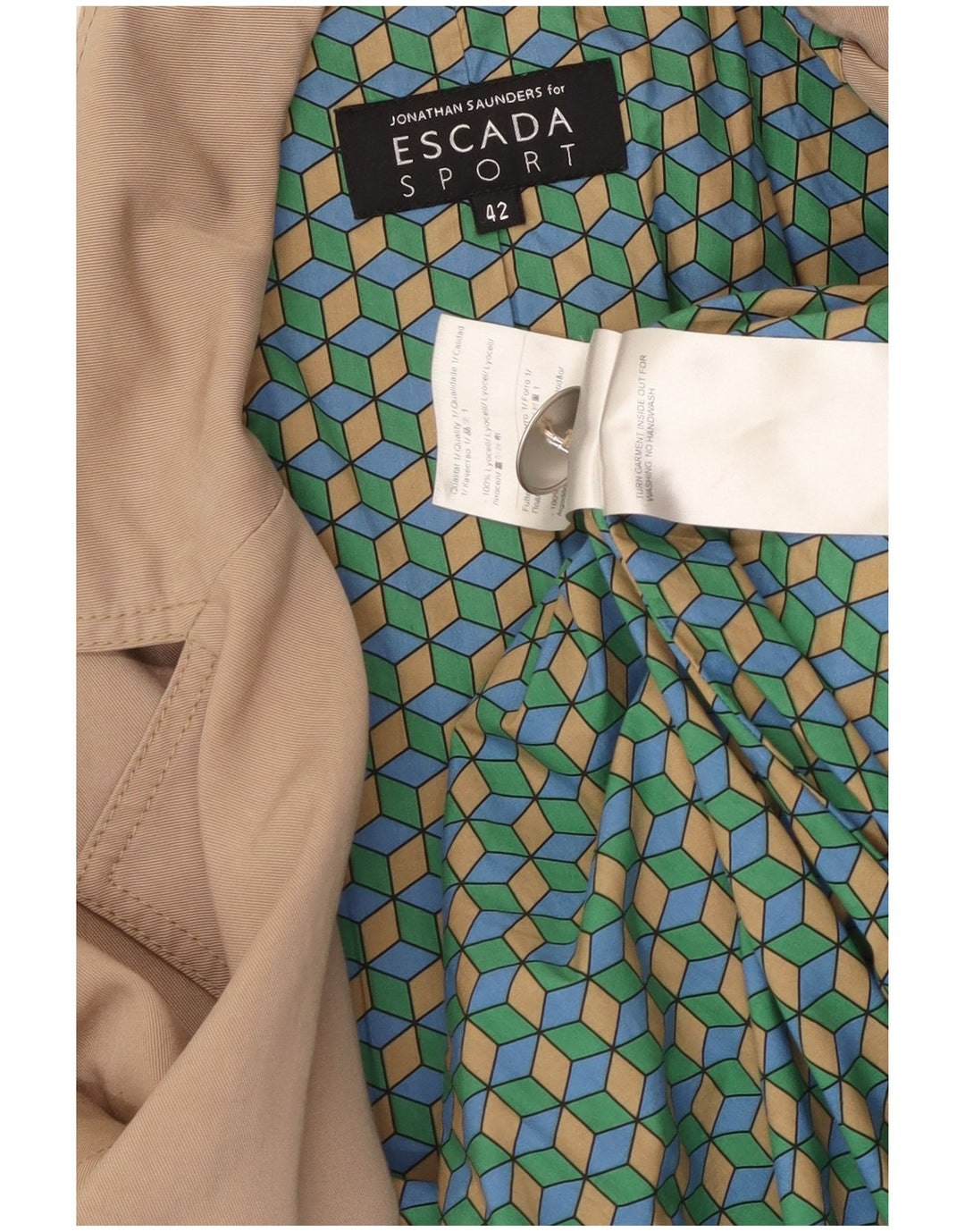 Γυναικεία καμπαρντίνα ESCADA EU 42 Large Beige Lyocell