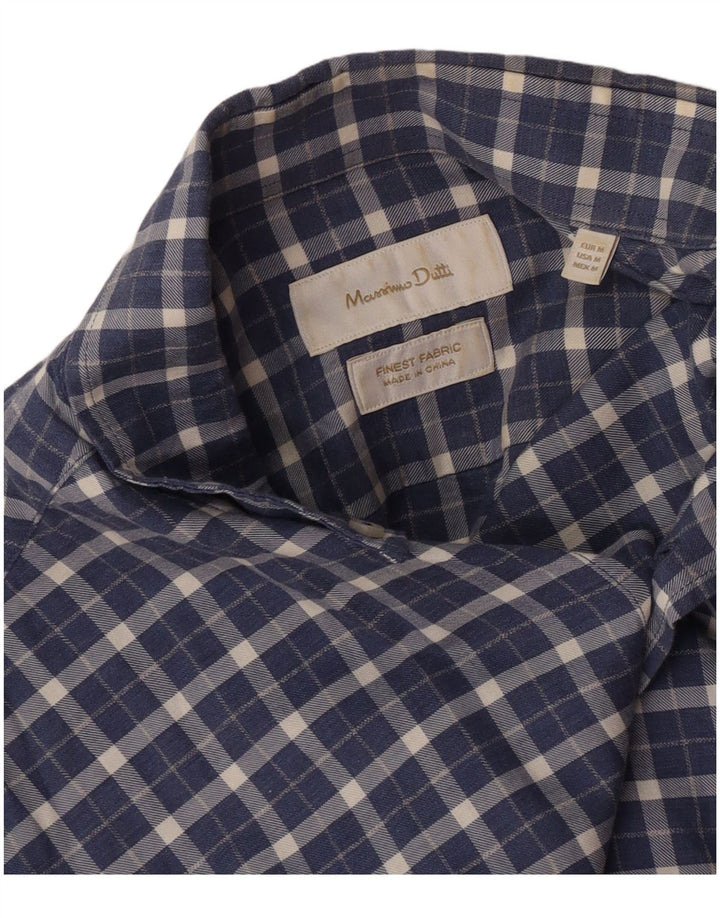 Ανδρικό φανελένιο πουκάμισο Massimo Dutti, μεσαίο ναυτικό μπλε Check