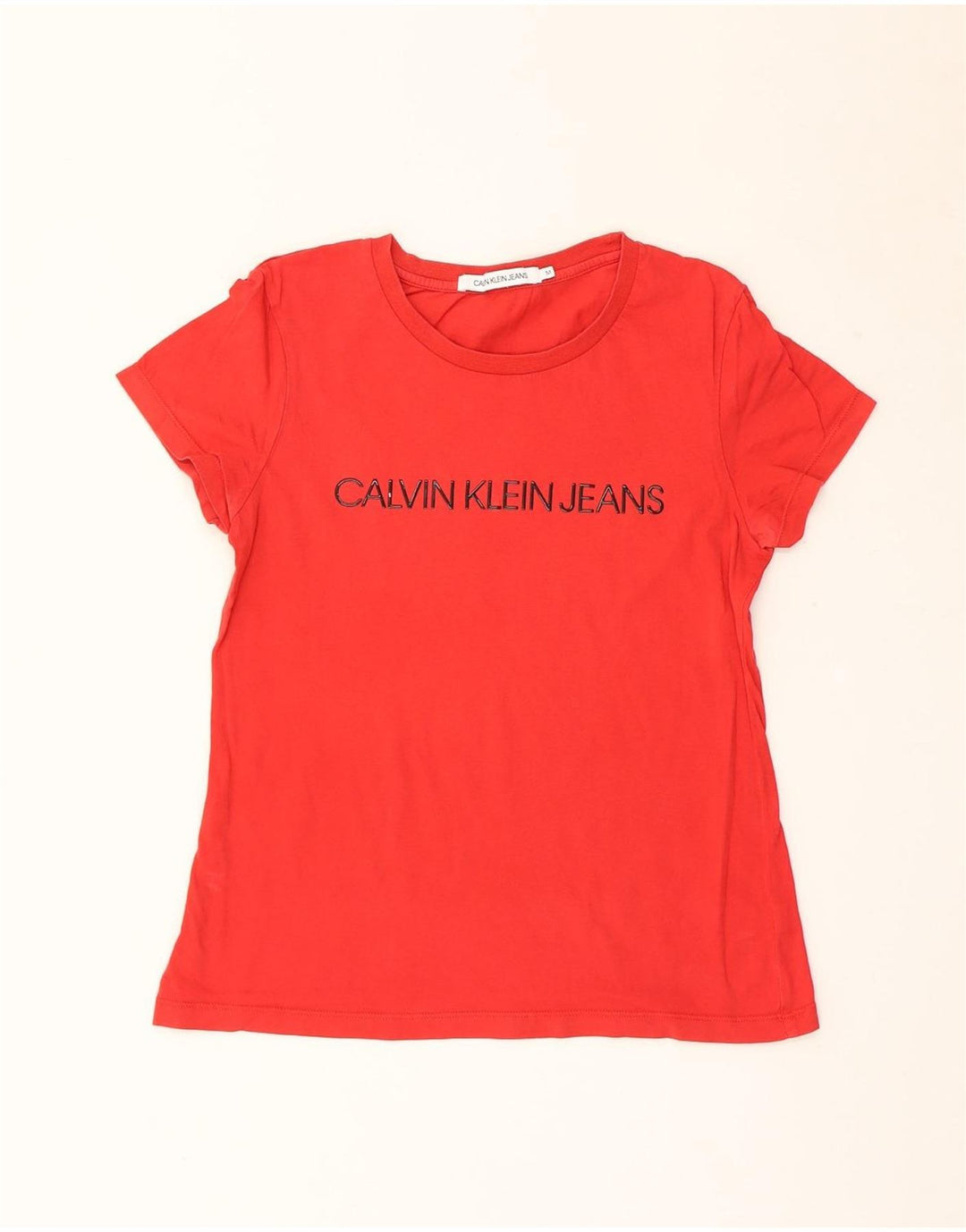 Γυναικείο γραφικό μπλουζάκι Calvin Klein Jeans Top UK 12 Medium Red