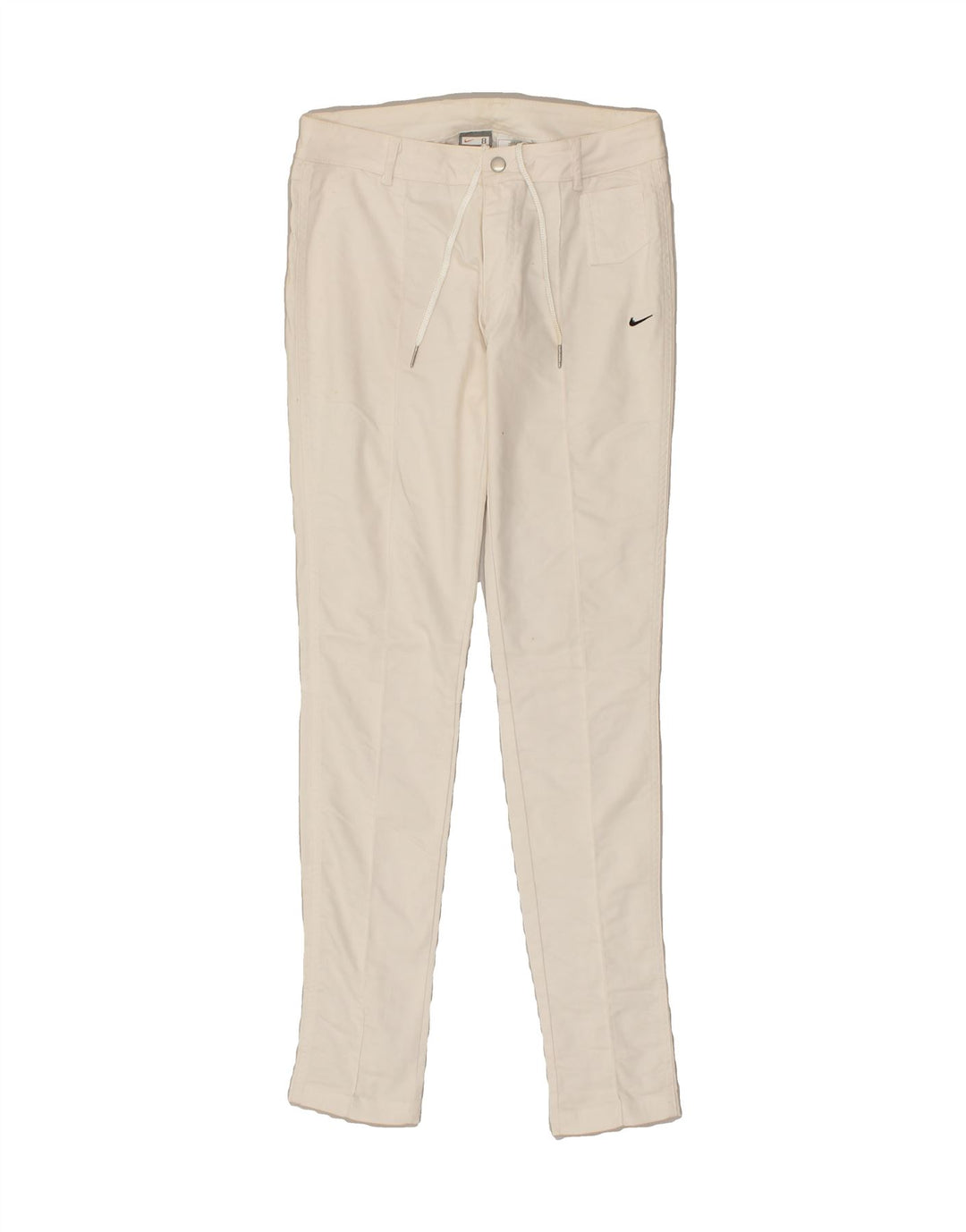 NIKE Womens Skinny Casual Trousers UK 8 Small W29 L32  White Cotton | Vintage Nike | Thrift | Second-Hand Nike | Used Clothing | Messina Hembry 