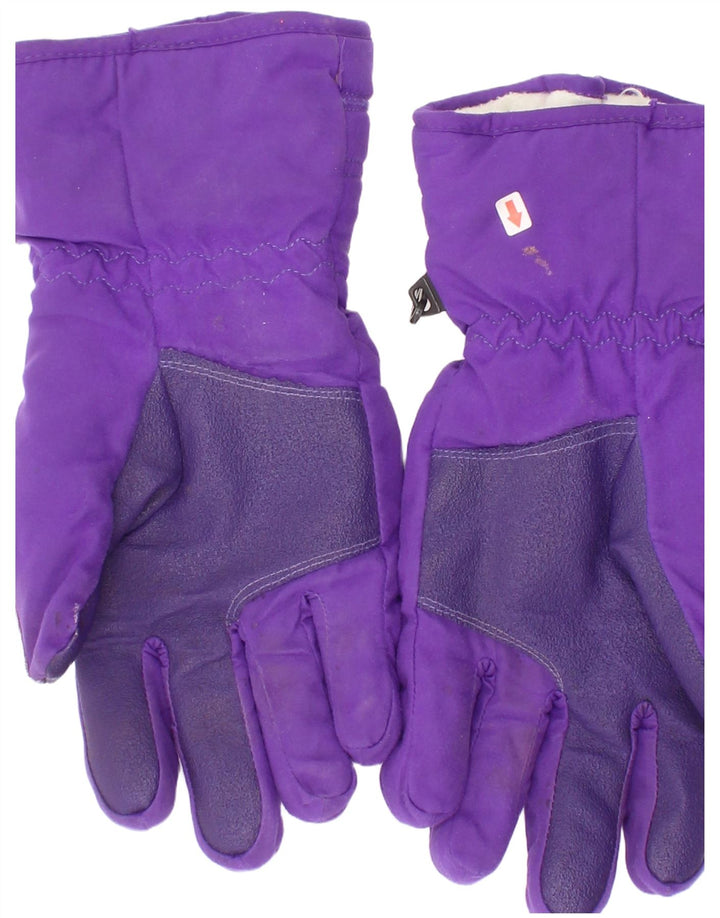 Vintage γυναικεία γραφικά γάντια σκι Μεγάλο Μωβ