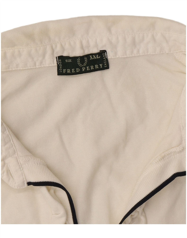Fred Perry Γυναικείο βολάν μπλουζάκι μπροστινό πόλο UK 20 2XL Λευκό