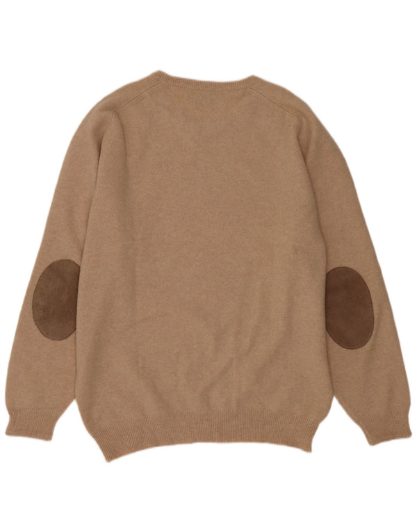 Ανδρικό πουλόβερ με λαιμόκοψη Pringle UK 44 XL Beige New Wool