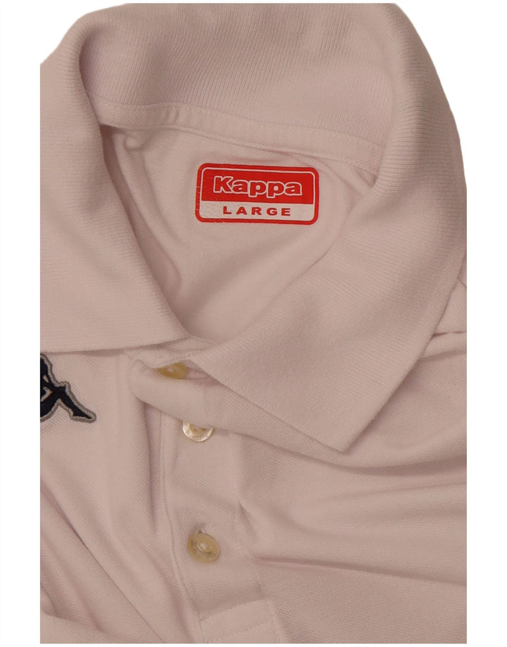 Ανδρικό πουκάμισο πόλο KAPPA μεγάλο λευκό