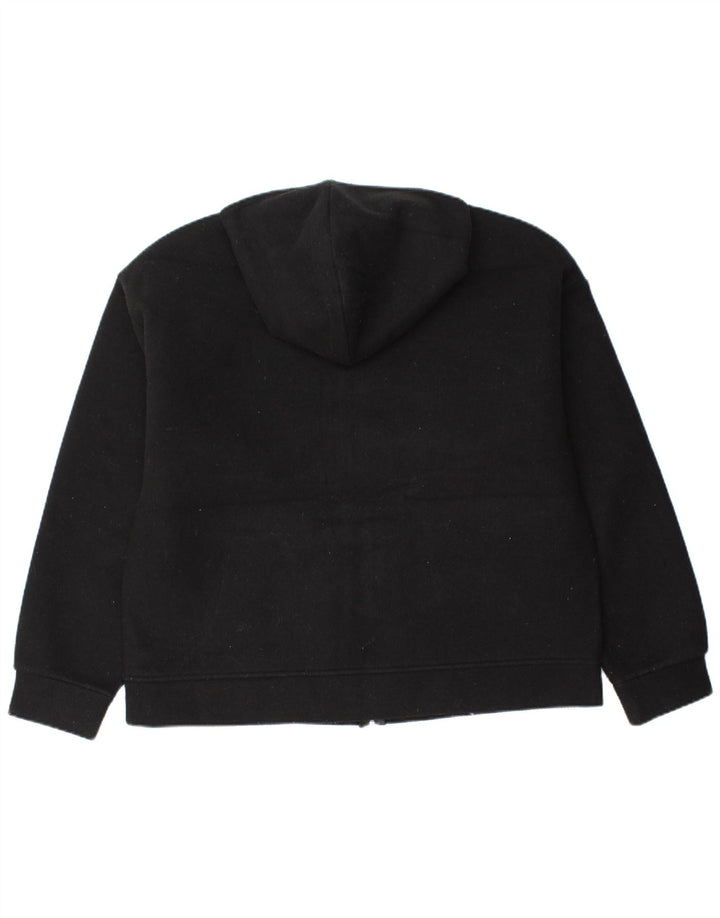 Zara Γυναικείο Fleece Jacket UK 16 Large Μαύρο Πολυεστέρας με κουκούλα