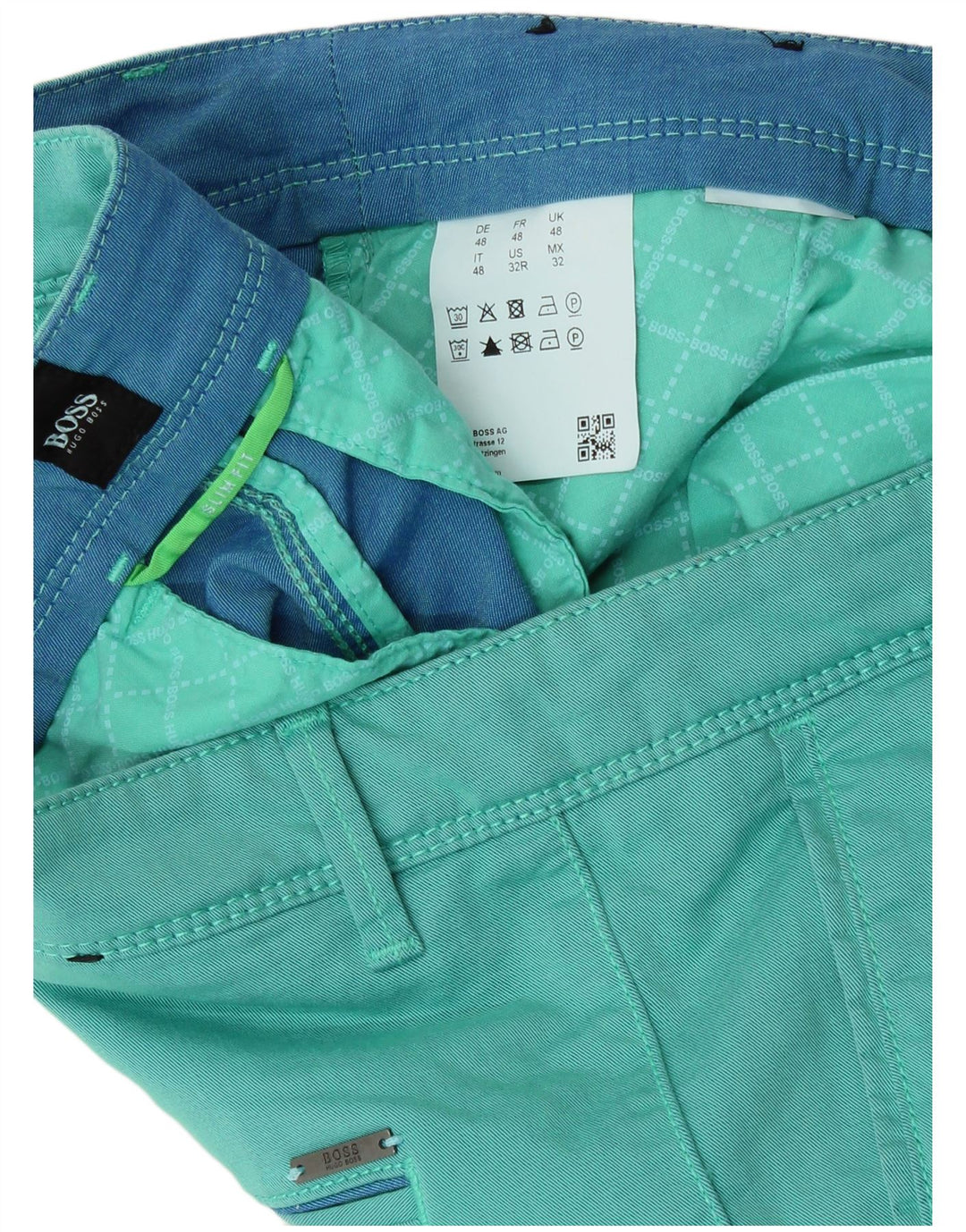 Ανδρικό σορτς Chino Hugo Boss IT 48 Medium W32 Τυρκουάζ βαμβακερό