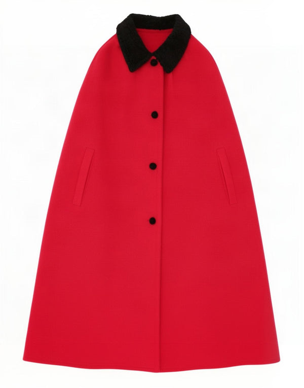 Vintage γυναικείο παλτό Cape One Size Pink