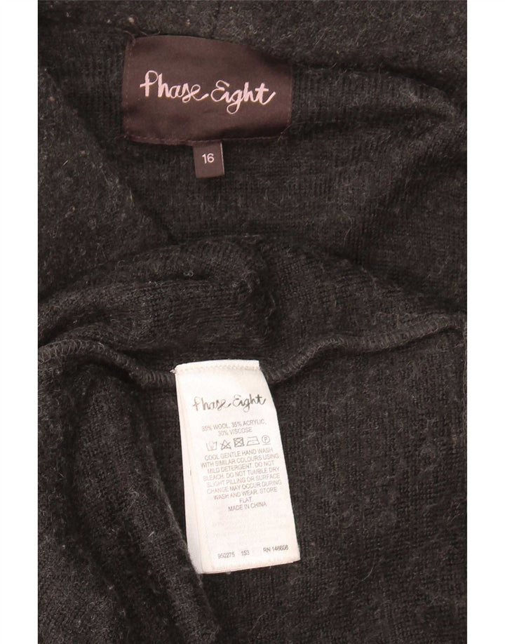 Phase Eight Γυναικείο πουλόβερ Longline Cardigan UK 16 Large Black Wool