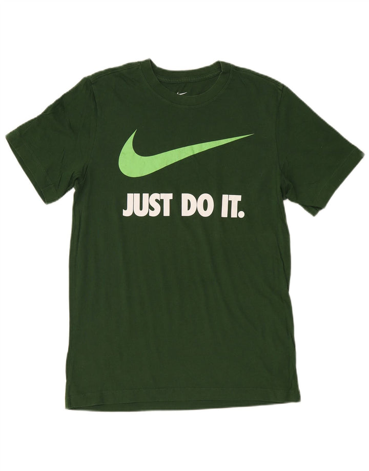 NIKE Mens Graphic T-Shirt Top Small Green Cotton