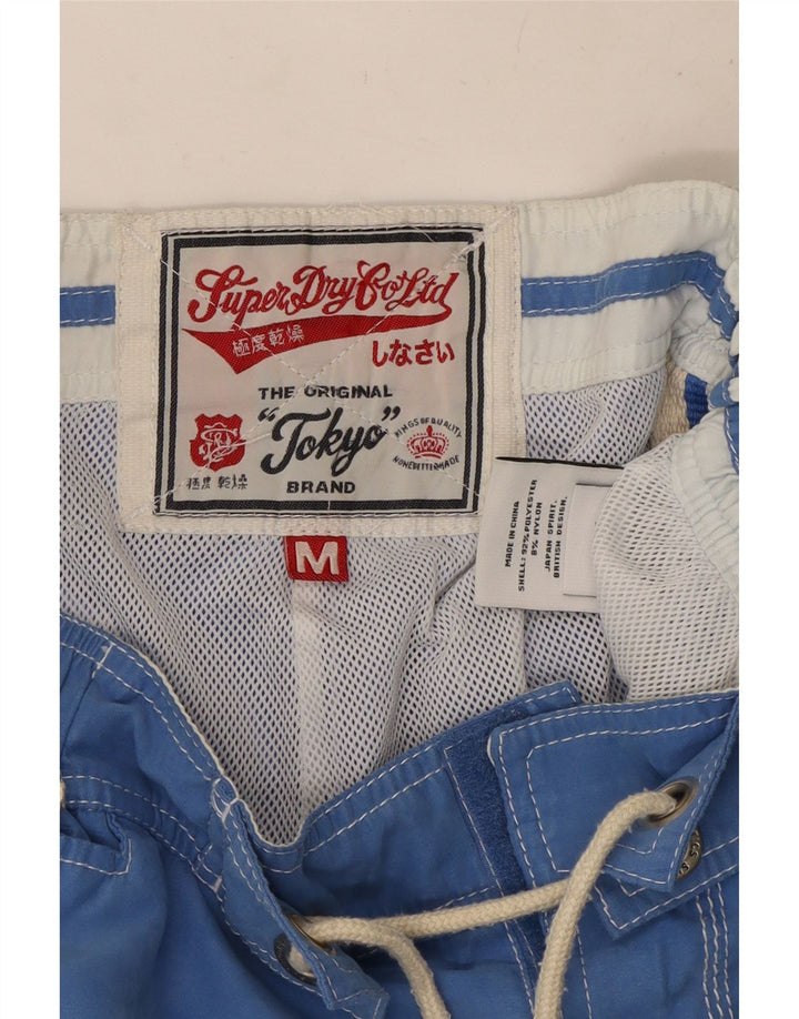 Ανδρικό γραφικό σορτς κολύμβησης Superdry με μεσαίο μπλε πολυεστέρα