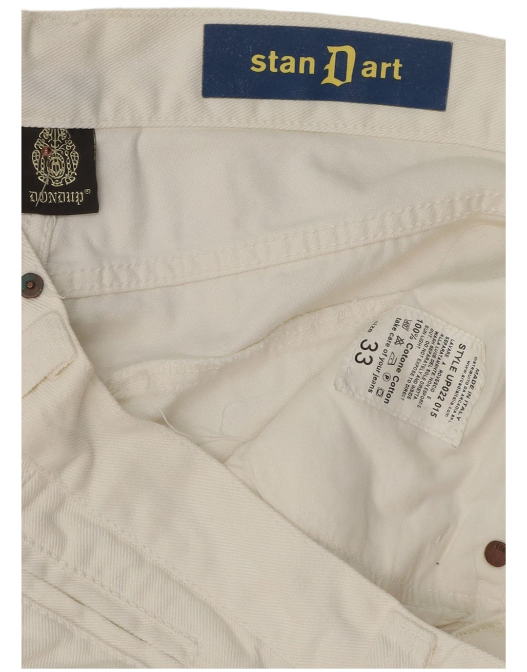 Ανδρικό τζιν Dondup Stan Dart ίσιο W33 L32 Λευκό βαμβακερό