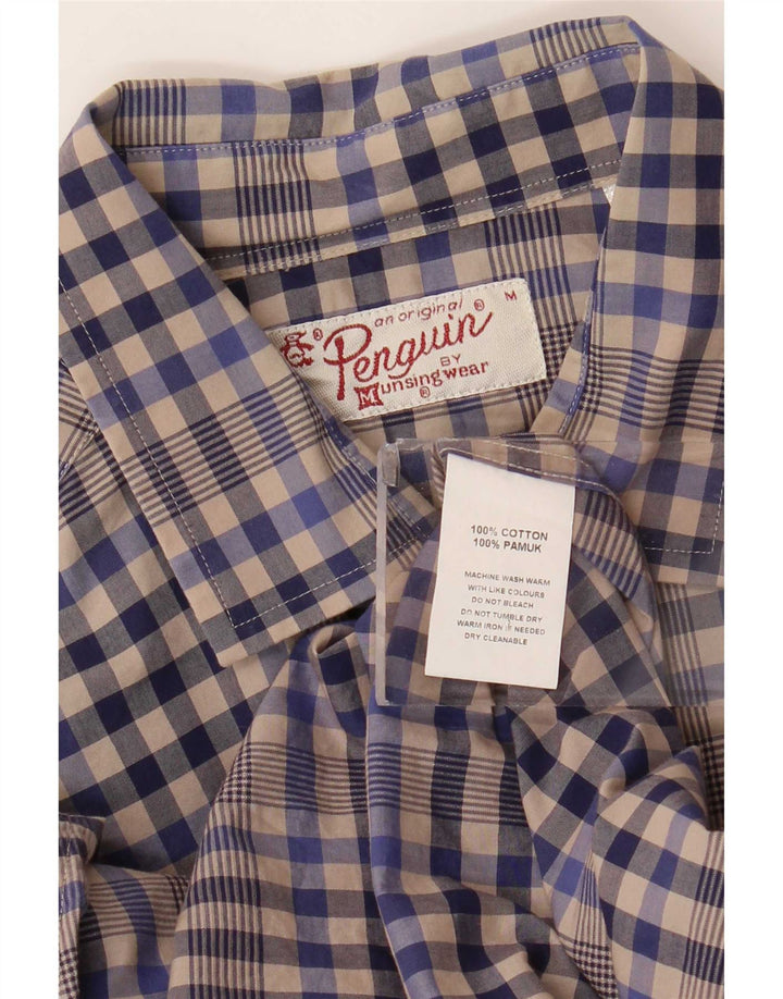 Ανδρικό πουκάμισο Penguin, μεσαίο γκρι βαμβακερό Gingham
