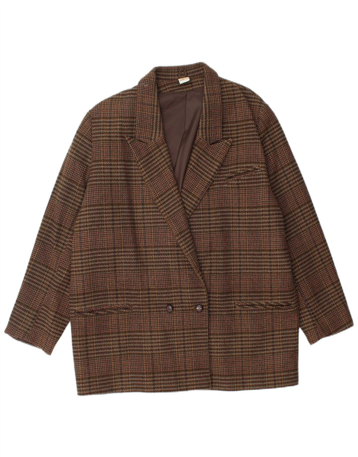 ETAM Γυναικείο Μπλέιζερ Διπλό Μπουφάν US 16 2XL Brown Check Acrylic