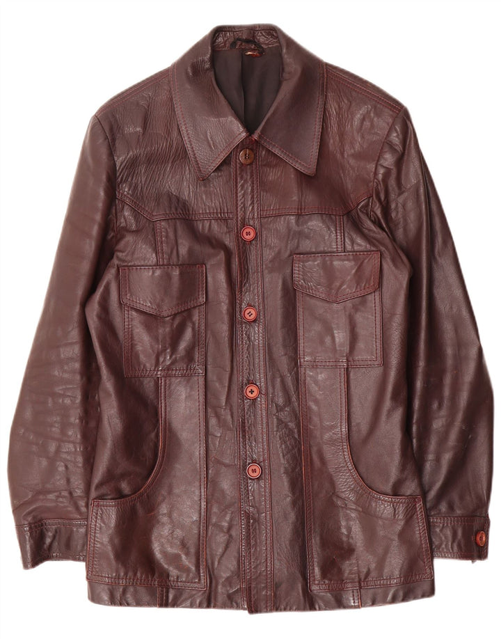 Vintage Ανδρικό Δερμάτινο Μπουφάν UK 38 Medium Maroon