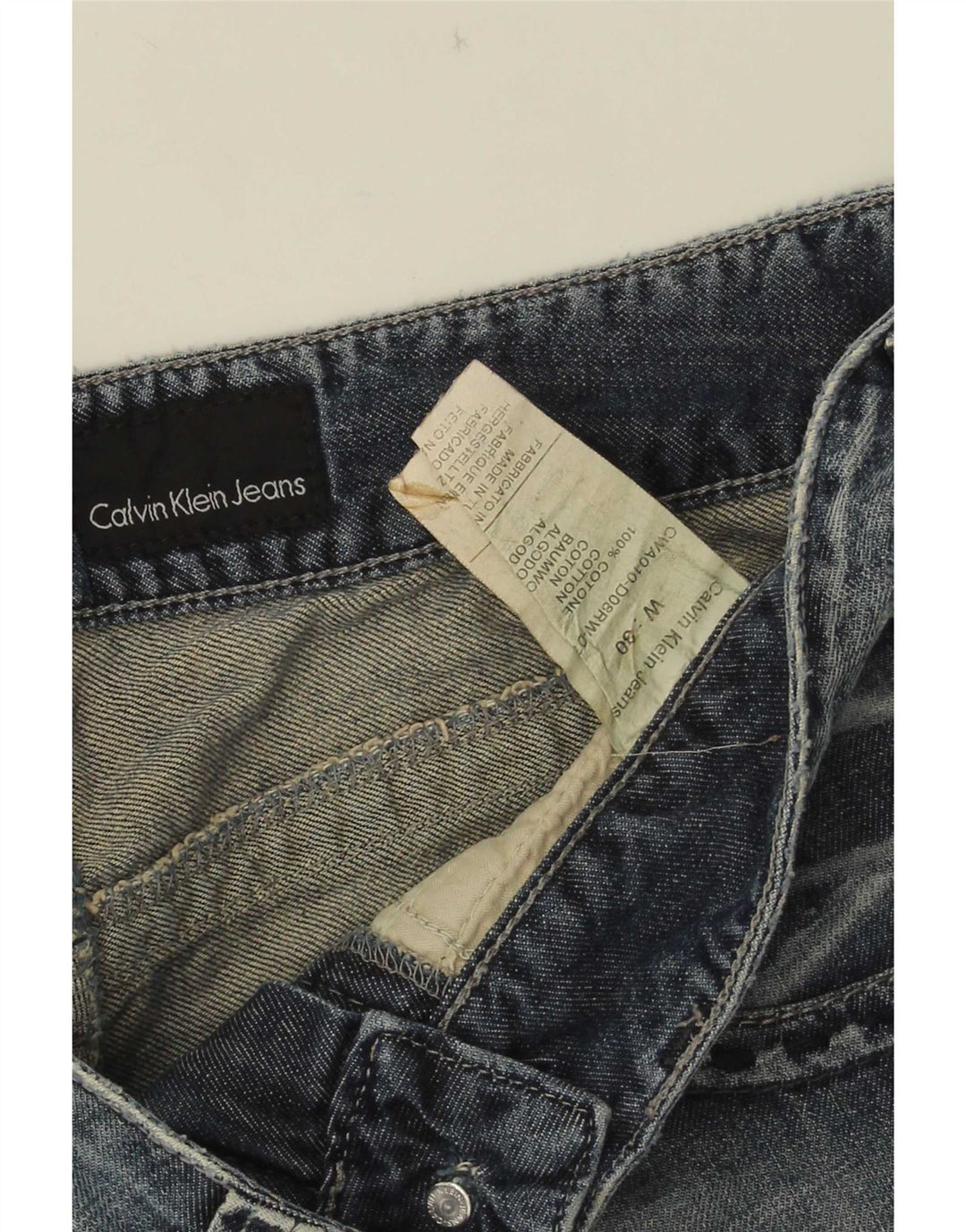 Γυναικείο τζιν σορτς Calvin Klein W30 μεσαίο μπλε βαμβακερό