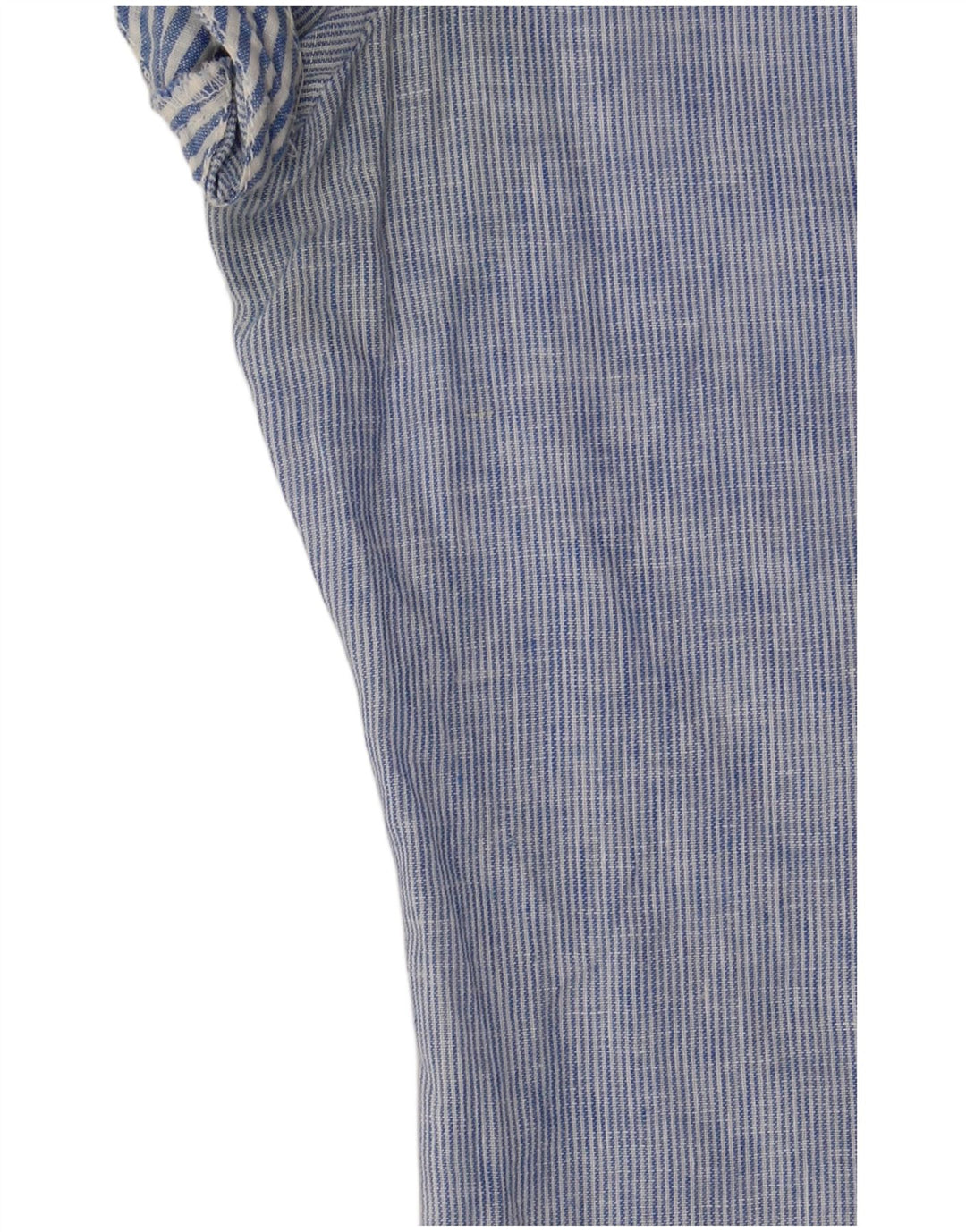 TOMMY HILFIGER Γυναικείο κοντομάνικο πουκάμισο Μπλούζα UK 6 XS Μπλε ριγέ λινό