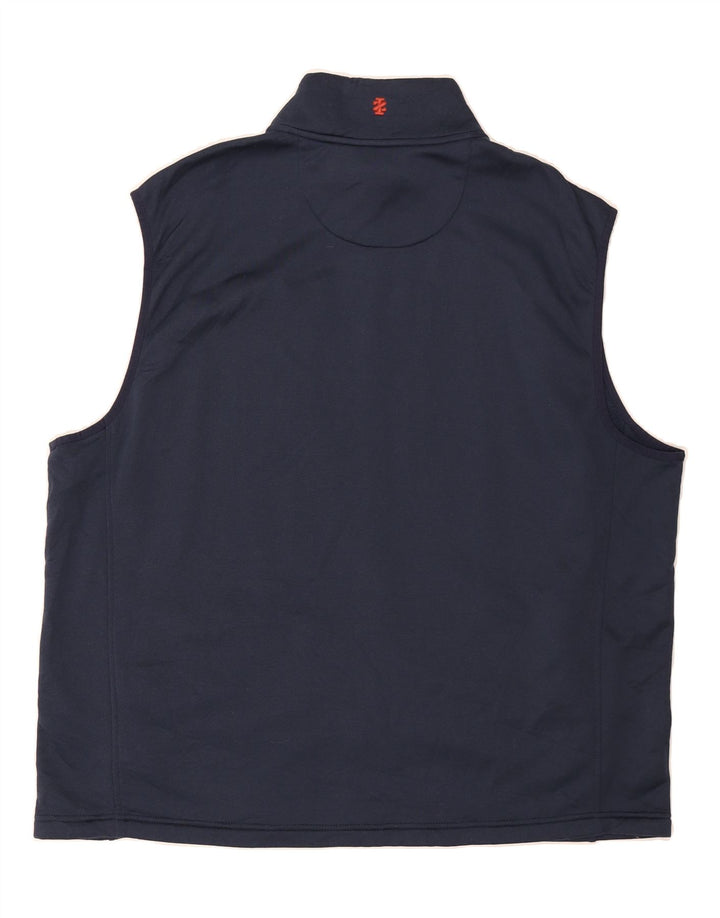 IZOD Mens Stretch Sleeveless Tracksuit Top Jacket 2XL Navy Blue Polyester Vintage Izod and Second-Hand Izod from Messina Hembry 