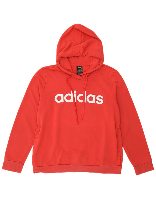 Γυναικεία Adidas Graphic Hoodie Jumper UK 20/22 XL Red Cotton