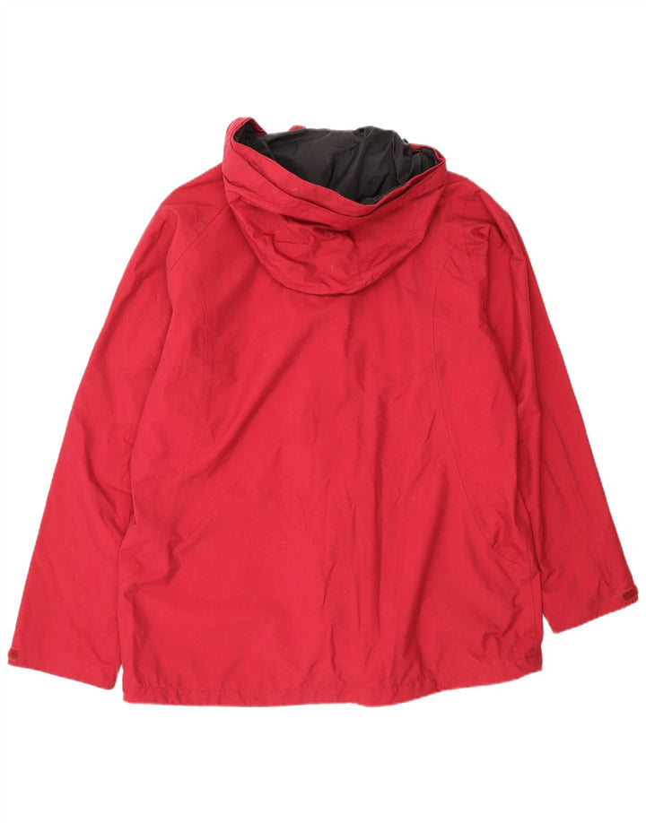 Jack Wolfskin γυναικείο μπουφάν βροχής με κουκούλα UK 14/16 μεγάλο κόκκινο πολυαμίδιο