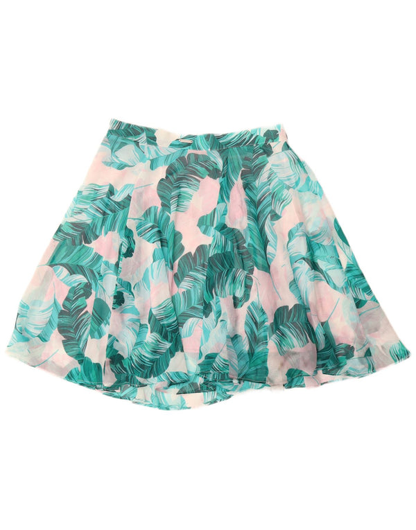 GUESS Γυναικεία φούστα Α-γραμμής UK 12 Medium W28 Blue Floral Polyester