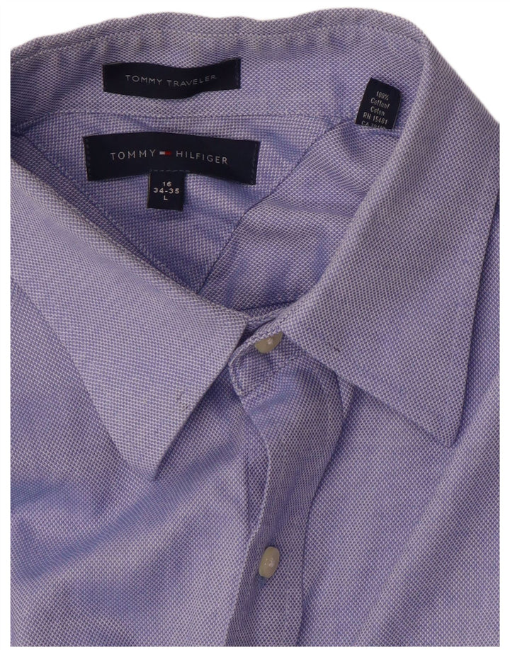 Ανδρικό πουκάμισο Tommy Hilfiger Size 16 Large Blue Cotton