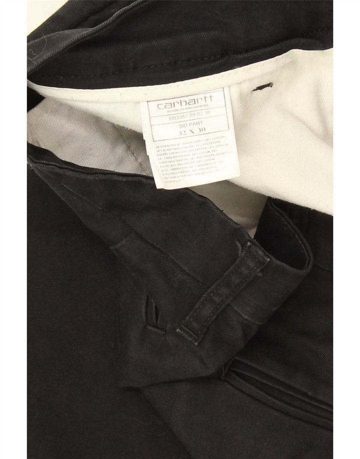 Carhartt Ανδρικό παντελόνι Chino Sid Straight W32 L30 Μαύρο βαμβακερό