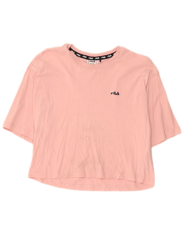 Fila Girls Crop T-Shirt Top 15-16 Years Pink Cotton