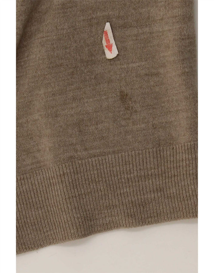 Marks & Spencer Ανδρικό πουλόβερ με κανονική εφαρμογή με λαιμόκοψη σε μεγάλο ακρυλικό μπεζ