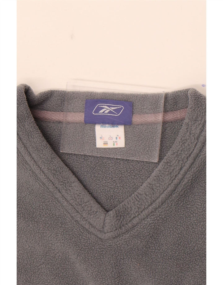 Reebok Mens Fleece Jumper Large Grey Polyester