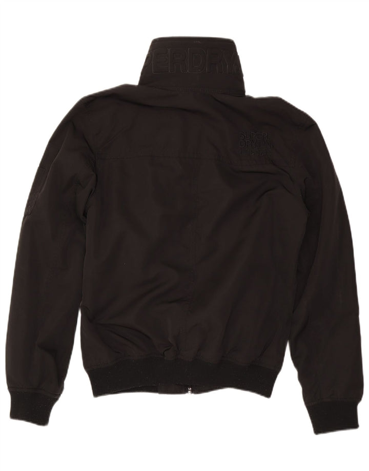 Superdry Mens Graphic Bomber Jacket UK 38 Medium Black Polyester