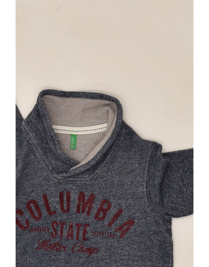 BENETTON Boys Graphic Shawl Neck Sweatshirt Jumper 4-5 Years Grey | Vintage Benetton | Thrift | Second-Hand Benetton | Used Clothing | Messina Hembry 