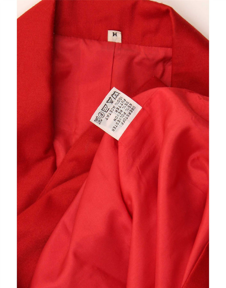 Vintage Γυναικείο Longline Διπλό Μπουφάν Μπλέιζερ UK 14 Medium Red