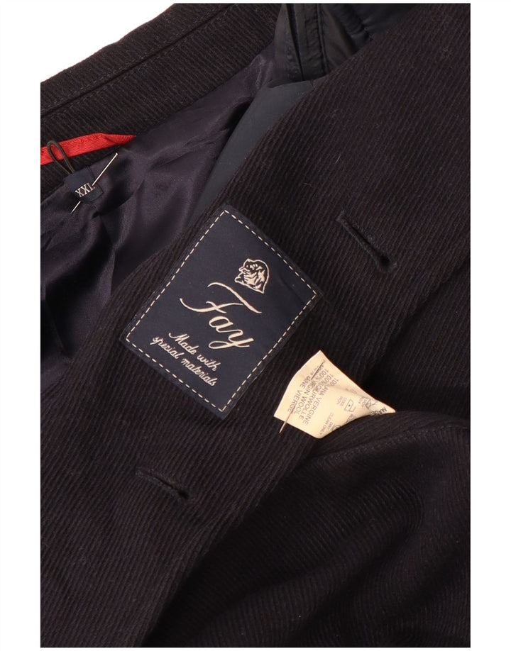 Ανδρικό πανωφόρι Fay UK 44 2XL Navy Blue Wool