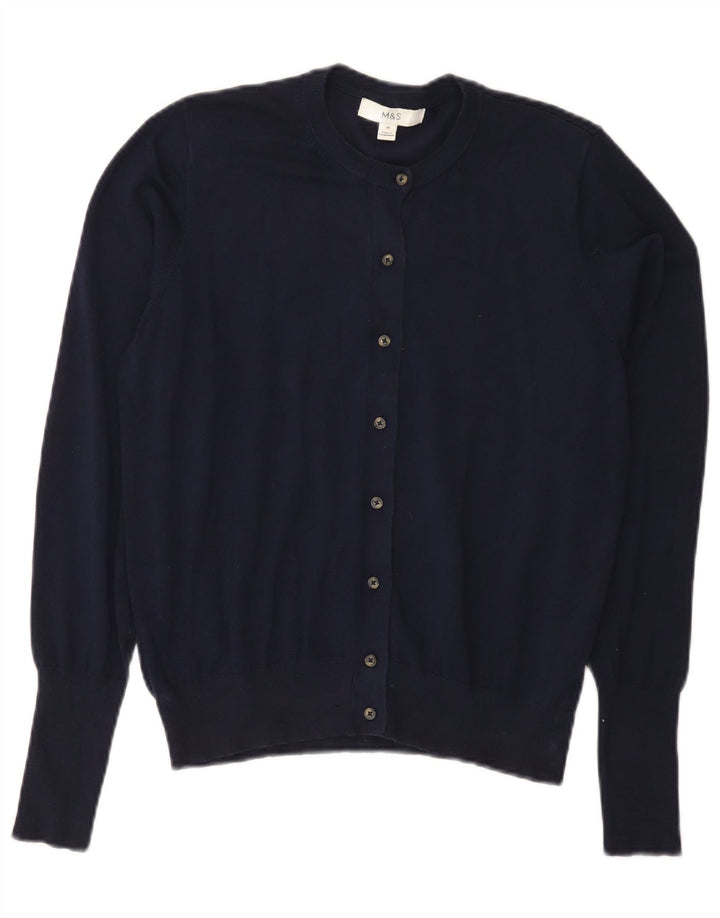 Marks & Spencer Γυναικεία ζακέτα πουλόβερ UK 14 Medium Navy Blue Viscose