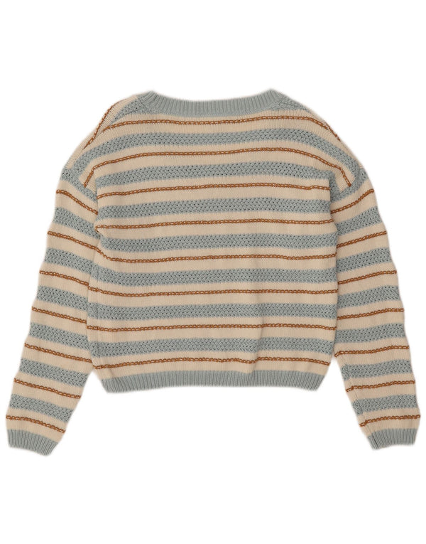 Πουλόβερ PEPE Jeans Γυναικείο Crop Boat Neck Jumper UK 6 XS Off White ριγέ