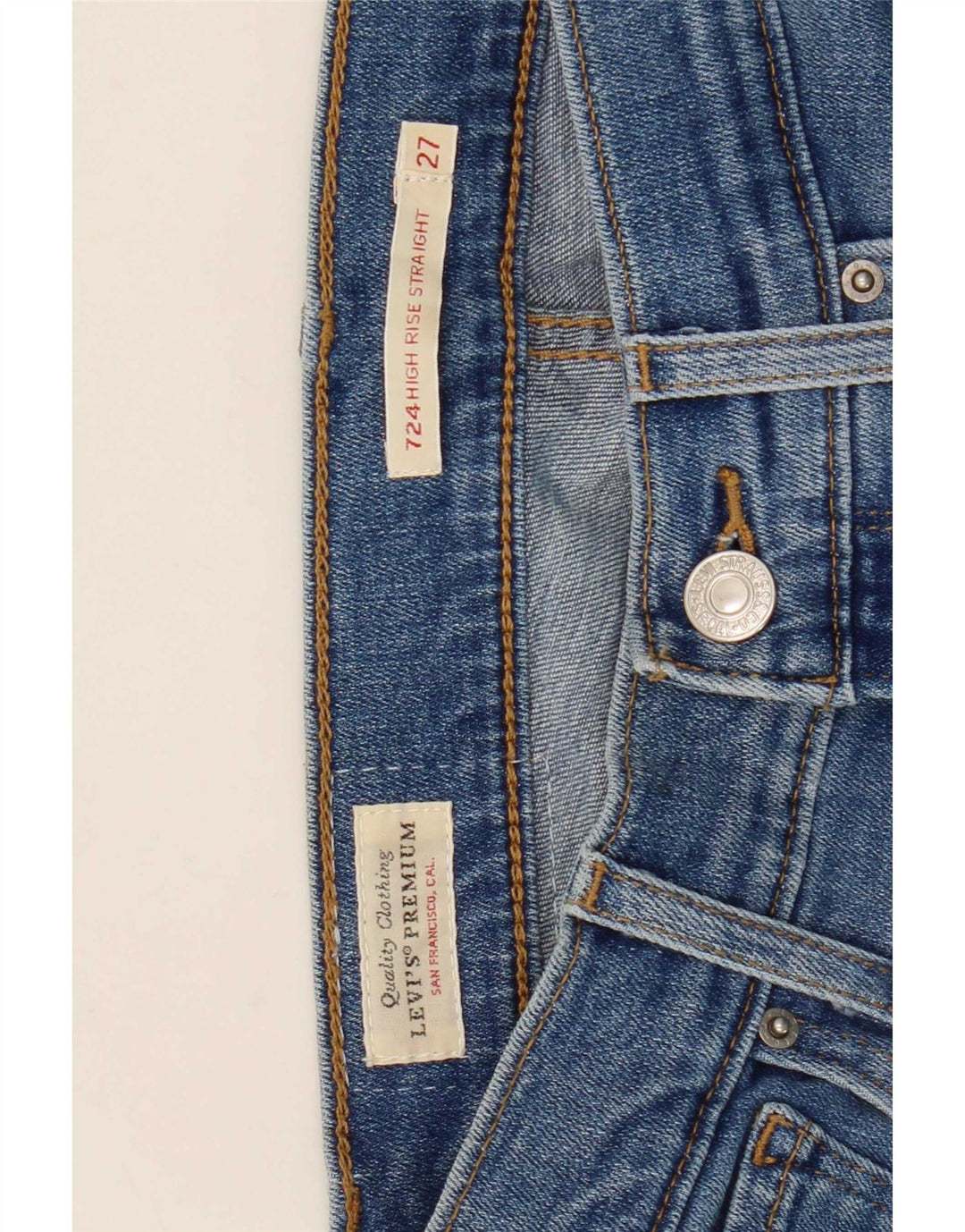 Γυναικείο τζιν Levi's 724 ψηλό ίσιο W27 L30 μπλε
