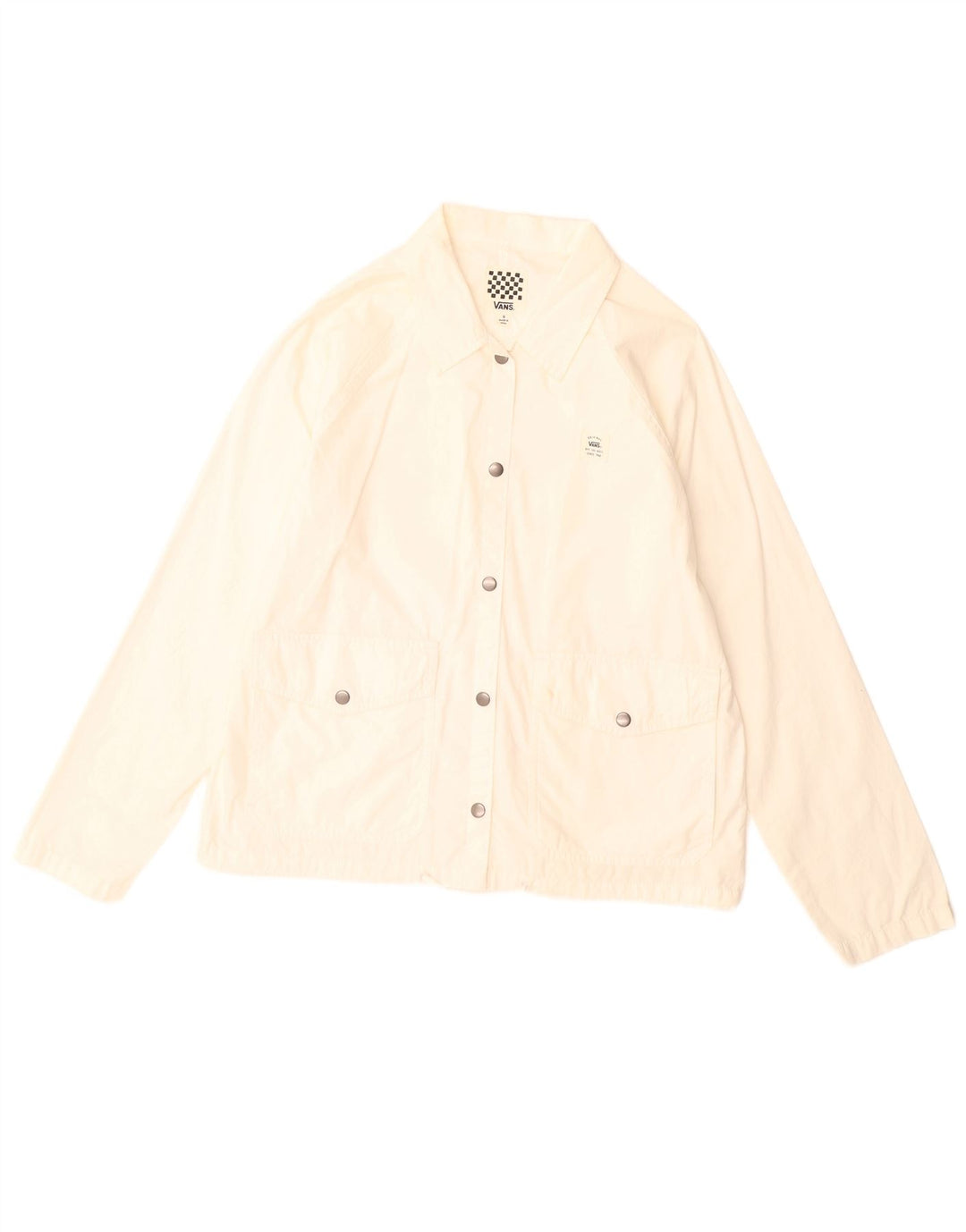 Vans Womens Bomber Jacket UK 10 Small White Cotton